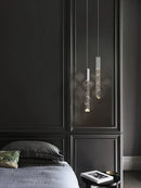 DecorBites™ Crystal Column LED Chandelier: Luxury Pendant Lamp for Staircase, Modern Home Decor Lighting