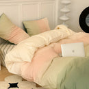 Mint green & white ginkgo leaf cartoon print bedding set bedroom