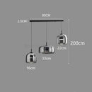 DecorBites™ Glass Bowl Chandelier: Modern Nordic LED Smoke Hanging Lamp for Dining Room, Bar - Indoor Decor Lighting