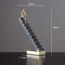 DecorBites™ Golden Man Abstract Resin Figure Sculpture Staircase Decor