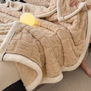 DecorBites™ Cozy Lamb Wool Blanket: Double-Sided, Thick Coral Fleece, Skin-Friendly & Warm