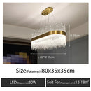DecorBites™ Crystal LED Chandelier: Luxury Dimmable Pendant Light for Bedroom, Living, Dining Room