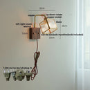 DecorBites™ Brass LED Wall Lights Modern Stair Light Fixture Blue Glass Bedside Lamp