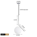 DecorBites™ Glass Ball Pendant Lights Modern LED Brass Black Chrome Suspension Luminaire