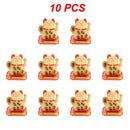 2~20PCS Wealth Waving Cat Chinese Lucky Cat Beckoning Solar Powered Small Size Crafts Home Desktop Ornaments Car Decoration