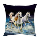 DecorBites™ Galloping Horse Pillowcase: Wild Horse Print Linen Cushion Cover for Home Decoration