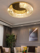 Luxury gold tiered crystal ceiling lamp living room chandelier