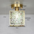 DecorBites™ Crystal Glass LED Ceiling Light Copper Canopy Nordic Modern Design