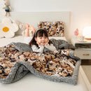 DecorBites™ Cotton Floral Double Quilt | Retro Soothe Doudou Bedding Blanket