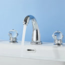 DecorBites™ Gold Crystal Handle Basin Faucet, 3 Hole Widespread Bathroom Sink Tap