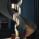 DecorBites™ Crystal LED Chandelier: Luxury Staircase Pendant Light for Living Room.