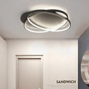 Modern black intersecting rectangular decorbites dimmable ceiling light