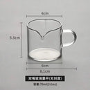 DecorBites™ Espresso Glass Cup with Wooden Handle & Measuring Cup Milk Latte Jug