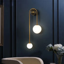 DecorBites™ Glass Ball LED Wall Lamp in Gold Iron for Modern Bedroom and Study Lighting