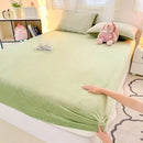 DecorBites™ Cozy Milk Velvet Fitted Sheet for Autumn & Winter Mattress Topper