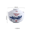 Patterned white & blue ceramic stew pot bowl dining room steaming cup
