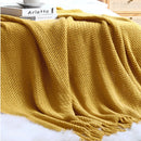 DecorBites™ Knitted Nordic Sofa Blanket - Soft Wool Blend Bed End Towel for Hotel Bedroom Decor