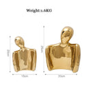 Abstract Gold Resin Statue Handicraft for Living Room, Office Desk Decor - DecorBites™