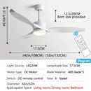 DecorBites™ 52" Black Ceiling Fan Light with Remote Control for Living Room, Restaurant, and Household