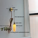 DecorBites™ Adjustable LED Wall Light Clear Glass Copper Bedside Lamp