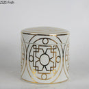 DecorBites™ Gold Geometric Storage Jar Set