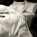 DecorBites™ Luxe Embroidered Cotton Bedding Set: Duvet Cover, Pillowcases, Flat Sheet