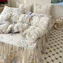 DecorBites™ Korean Princess Flowers Bedding Set - Duvet Cover, Bed Skirt, Pillowcases