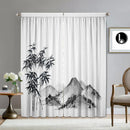 DecorBites™ Bamboo Ink Painting Curtains for Home Decoration Elegant Finish