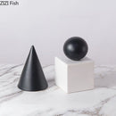 DecorBites™ Cube Round Statue Decor Ceramic Ornament Sculpture Artwork for Desk & Room