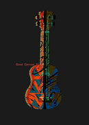 Abstract neon electric guitar canvas print living room wall art
