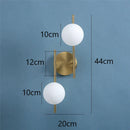 DecorBites™ Golden Indoor Wall Lights with Milky Glass Ball, Double G9 Bulbs