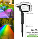 DecorBites™ 20LEDs RGB Solar Landscape Spotlights: Wireless & Waterproof Solar Wall Lamp for Patio Garden