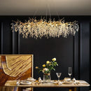 DecorBites™ Crystal LED Pendant Lights Gold Dining Room Branch Chandelier