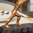DecorBites™ Hercules Figurines Wine Rack: Modern Resin Desktop Organizer & Book Stand