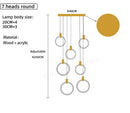 DecorBites™ LED Wooden Staircase Chandelier Ceiling Lights - Modern Hanging Pendant Lamps
