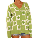 Shamrock Checkered Cardigan in Green and White [Available in SM-XL]
