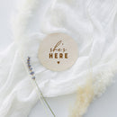 She's Here Newborn Baby Girl Announcement Sign