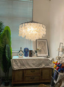 Natural Tiered Capiz Shell Chandelier