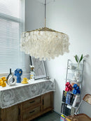 Natural Tiered Capiz Shell Chandelier