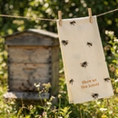 Show Me The Honey Honeybee Dish Cloth Towel | Cotten Linen Cotton and Linen | Embroidered Text | 18" x 28"