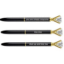 Shut Up And Kiss Me Black Gem Pen Set of 6 | Giftable Quote Pens