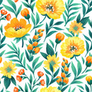 Modish Yellow Flowers Wallpaper Fashionable