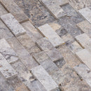 Silver Ledger 3D Panel 6"x24" Natural Travertine Wall Tile - Full Truckload top close-up view