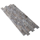 Silver Ledger 3D Panel 6"x24" Natural Travertine Wall Tile - Full Truckload split-face multiple angle view