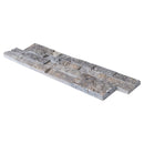 Silver Ledger 3D Panel 6"x24" Natural Travertine Wall Tile - Full Truckload split-face one angle view