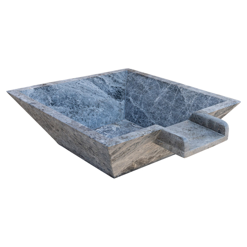 Silver shadow marble natural stone pool cascade water bowl angle product view