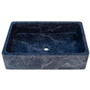 Turkish Sirius Black Marble Farmhouse Kitchen Sink - Polished Natural Stone 16x24x6