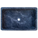 Turkish Sirius Black Marble Farmhouse Kitchen Sink - Polished Natural Stone 16x24x6