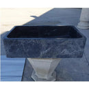 Turkish Sirius Black Marble Farmhouse Kitchen Sink - Polished Natural Stone 16x24x6