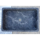 Turkish Sirius Black Marble Farmhouse Kitchen Sink - Polished Natural Stone 16x24x6